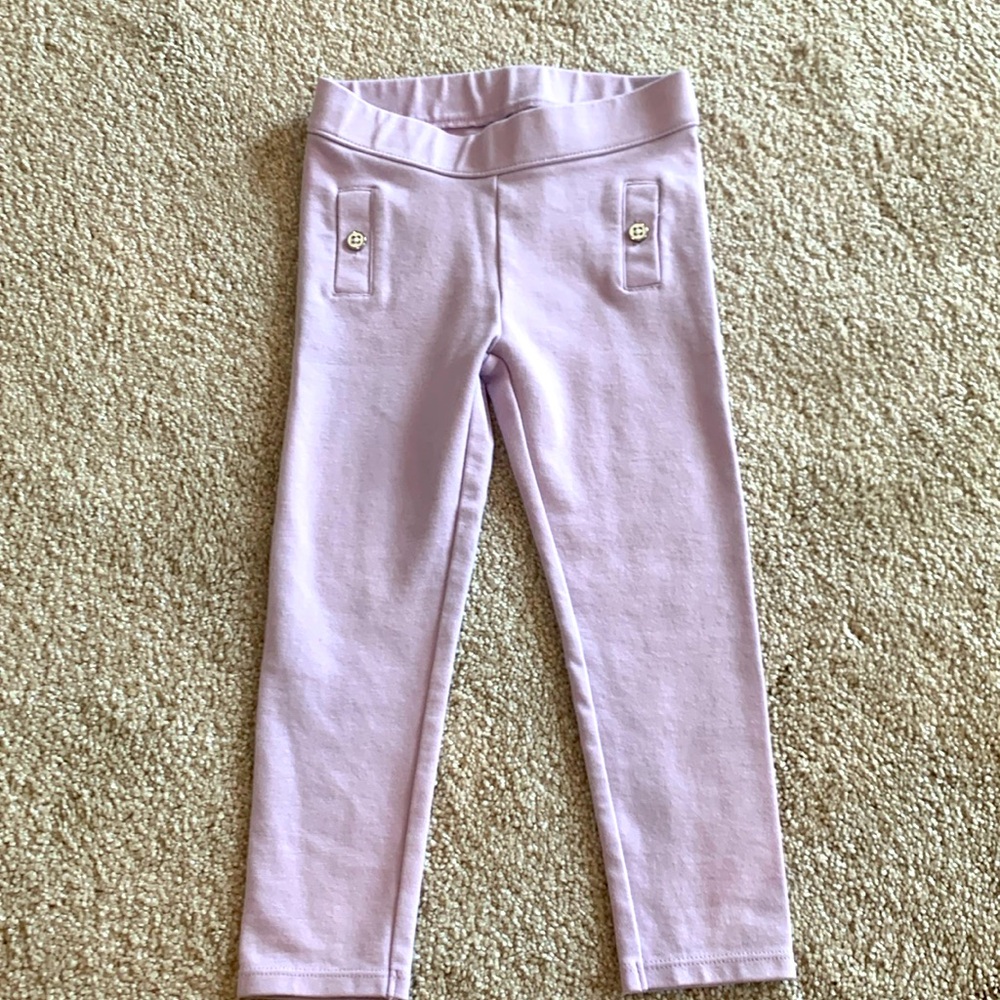 Janie & Jack lilac leggings with faux buttons